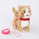cheap Stuffed Animals-Remote Control Robot Cat Electronic Plush Cat Toy Interactive Toys Walks Singing Stuffed Animal Gift for Girl and Boy Age 3-6 Year Old