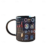 cheap Mugs &amp; Cups-Spaceship Cockpit Instrument Panel Mug, 330ml/12oz Black Ceramic Coffee Cup, Creative Aerospace Pilot Gift Mug for Flight Enthusiast, Engineer, Office Desk Decor