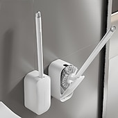 abordables Aparatos para el baño-Cepillo de baño doméstico, limpiador de inodoro de mango largo, montaje en pared, diseño en forma de S