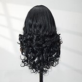 abordables Parrucche lace sintetiche-Synthetic Lace Wig Body Wave Style 22 inch Black Middle Part 13x6 Lace Front Wig Women's Wig Black