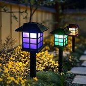 cheap Pathway Lights &amp; Lanterns-4PCS LED Solar Pathway Lights Outdoor Lights Waterproof Lawn Lights Garden Landscape Courtyard Terrace Driveway Decorative Lighting