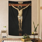 رخيصةأون سجادة دينية-فن الجدارية العصور الوسطى زينة جدارية عصور وسطى زخرفة جداريات كبيرة تصوير خلفية بطانية ستارة زينة غرفة النوم المعيشة