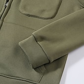 abordables Sudadera Táctica-Hombre Sudadera Sudadera con capucha y cremallera de un cuarto Sudadera con capucha de lana Sudadera táctica con capucha Negro Verde Ejército Burdeos Azul Marino Azul Piscina Con Capucha Plano