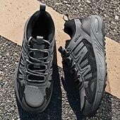 abordables Baskets-Homme Chaussures Décontractées Chaussures de randonnée Marche Occasionnel Cuir PU Maille Confortable Antidérapant Respirant À lacets Noir Jaune Vert Été Printemps