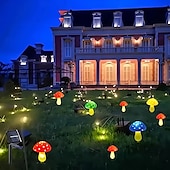 ieftine Lumini de peisaj-8 buc lumini solare de grădină cu ciuperci, lumini de grădină impermeabile cu ciuperci, pentru Crăciun, Halloween, Ziua Recunoștinței, curte, gazon, alee, decorațiuni de petrecere de sărbători