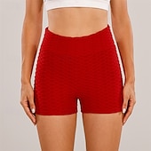 economico Leggings semplici-Per donna Shorts Leggings Streetwear Casual Corto Vita Alta Semplice Elastico in vita Jacquard Traspirabilità Elasticizzato Vacanza Streetwear Abbigliamento quotidiano Nero Bianco Giallo Rosso Estate