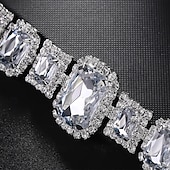 billige Smykkesett-Brude smykker sett 2 Zirkonium Fuskediamant 1 Halskjede Øredobber Dame Elegant Luksus Søtt Klassisk Kjærlighed Dyrebar Geometrisk Form Smykkesett Til Bryllup Gave