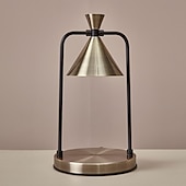 economico lampada da comodino-Lampada a candela retrò per aromaterapia, lampada da comodino dimmerabile, nera, stile moderno, lampadine a LED, 110 V, 35 W, antifumo, per uso interno