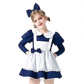 abordables Costumes pour filles-Alice au pays des merveilles Conte de Fées Alice Robe Costume Personnages de contes de fées Douce Lolita Cosplay de Film for Fille Enfant Halloween Carnaval Journée mondiale du livre Performance