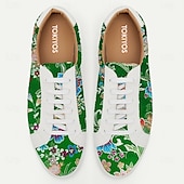cheap Jacquard shoes-Men&#039;s Green Jacquard Fabric Sneakers Comfortable Low-Top Shoes with Floral Pattern Suitable for Casual Walking Daily Wear and Creative Outfits