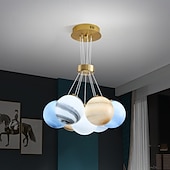 economico Luci a sospensione-Lampadario moderno a forma di luna con sfera di vetro, lucernario per bambini, lampada a sospensione Modo Lunar