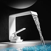 economico Rubinetti per lavandino bagno-Rubinetto per lavabo - Cascata Galvanizzato Set centrale Monocomando un foroBath Taps