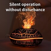 economico lampada da comodino-Umidificatore per aromaterapia alimentato tramite USB con 7 luci colorate - diffusore di oli essenziali con effetto fiamma, design senza filtro per un&#039;atmosfera rilassante in camera da letto