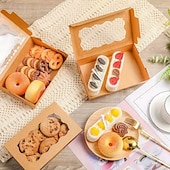 お買い得  キッチン用品＆小物-30個の透明紙製ベーカリーボックス、クッキー、ケーキ、キャンディー用の小さなスナック容器。結婚式、誕生日、クリスマス、感謝祭、バレンタインデー、母の日、オクトーバーフェストに最適です。