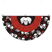 baratos tapeçarias de parede de halloween-Bandeira de fã de Halloween, bandeirinhas, bandeira para áreas externas, para pendurar em cercas de quintal de Halloween, bandeira de abóbora assustadora, decoração de mesa, decoração de quarto de outono, decoração estética de festa de aniversário de Hall