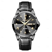 economico Orologi meccanici-Orologi da uomo di lusso, alla moda, originali, al quarzo, da polso, impermeabili, luminosi, con data e settimana.