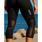 tanie Spodnie biegowe i legginsy-Damskie Getry Spodnie do biegania Siateczka Elastyczny pas Wysoka talia Capris Sport i turystyka Codzienny Oddychający Szybkie wysychanie Lekki Bransoletka tenisowa Golf Bieganie Regularny Odzie