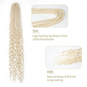 abordables Crocheter les cheveux-Extensions de dreadlocks synthétiques 3 en 1 de 24 pouces, extensions de dreadlocks mixtes de style hippie, 15 brins tressés à la main, extensions de dreadlocks souples à double extrémité, bouclées,