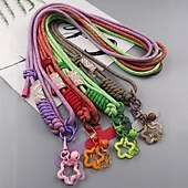 economico Lanyards e cinturini da polso per telefono-Nuovo telefono cellulare con ciondolo a forma di cartone animato, corda per appendere tracolla regolabile, etichetta stampata da donna, corda per appendere all&#039;aperto, viaggio, arrampicata, corda