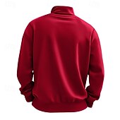 cheap Basic Sweatshirts-Men's Sweatshirt Quarter Zip Sweatshirt Apricot Black White Wine Red Half Zip Plain Sports &amp; Outdoor Daily Holiday Polyester Streetwear Basic Casual Summer Spring Clothing Apparel Hoodies Sweatshirts