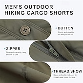 economico Classico-Per uomo Pantaloncini cargo Shorts Pantaloncini Estivi Elastico in vita Multi-tasche Semplice Comodità Indossabile Lunghezza al ginocchio All&#039;aperto Sport Quotidiano Moda Casual Nero Cachi