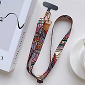 お買い得  その他のスマホケース-新しい調節可能な携帯電話ストラップ、長いクロスボディストラップ、バック可能なショルダーストラップ、吊り下げチェーン、レトロパターンの吊り下げネック、幅広の布ストラップ