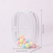 cheap Doll Clothing &amp; Accessories Sets-Clear Bag Keychain For 17/15cm Plush Doll(NO DOLL)Hanging Display CaseProtective CasePlastic PVC Storage Box (Clear Bag)