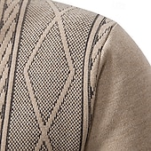 preiswerte Herren Strickjacke-Herren Pullover Strickjacke Gerippt Stricken Normale Oberteile Gestrickt Geometrisch Stehkragen Moderne zeitgenössische Smart Casual Lässig Alltagskleidung Bekleidung Herbst Winter Hellgrau Dunkelgrau