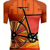 economico Maglie da uomo-Per uomo Maglia da Ciclismo Grafico Geometrico Lettere &amp; Numeri Manica Corta Bicicletta Maglia Top con 3 tasche posteriori Resistente ai Raggi UV Asciugatura Rapida Cerniera Frontale Strisce