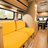 abordables Funda de sofá-Fundas de cojín para comedor de RV, de terciopelo elástico, para RV - Fundas elásticas para asientos de sofá para caravanas - Cómodas y duraderas para acampar y muebles de RV