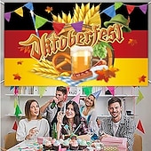 זול אוקטוברפסט-תמונת קיר דקורטיבית ממוסגרת בירה פרצל אוקטוברפסט גרמנית בווארית טפט תלוי גדול קיר טפט דקור מחBackdrop צילום פסטיבל