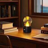 abordables 123496-1 ampoule rétro veilleuse flamme sautante chambre chevet sommeil lumière LED lumière USB charge et branchement double usage bureau atmosphère lumière Halloween Noël vacances atmosphère lumière