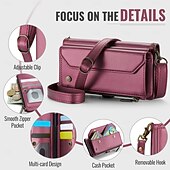 baratos Capa Samsung-telefone Capinha Para Samsung Galaxy Z Fold Capa para Cartão Wallet com cordão com pulseira Pata de Apoio TPU Couro PU
