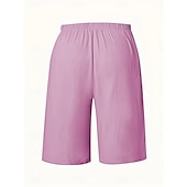 baratos Shorts-Mulheres chinês Bermudas Férias Moda Básico Comprimento do joelho Cintura Alta Tecido Bolsos Cintura elástica Confortável Macio Micro-Elástica Ao ar livre Rua Verde Militar Azul marinho Preto Branco