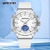 abordables Relojes digitales-Reloj electrónico Sanda 9103, nuevo, resistente al agua, con pantalla LED dual, multifuncional, para mujer.