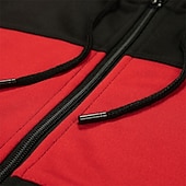 economico Tute da ginnastica-Per uomo Tuta da Ginnastica Pantaloni da Tuta Felpa con cappuccio e zip Tasca Blocco di colori Completo Abbigliamento Autunno Nero Blu marino scuro Palestra Allenamento Sportivo Antivento Manica Lunga