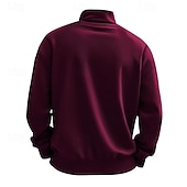 abordables Sudaderas Básicas_-Hombre Sudadera Sudadera con un cuarto de cremallera Albaricoque Negro Blanco Vino Rojo Media cremallera Plano Deporte Diario Festivos Poliéster Ropa de calle Básico Casual Primavera Otoño Ropa