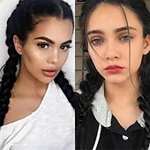 economico Code-2 pezzi di extension per coda di cavallo intrecciata con elastici per capelli, morbidi pezzi di capelli sintetici per donne e ragazze, da indossare tutti i giorni, 16 pollici