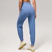 baratos Calças e calções para ioga-Mulheres Calças de fitness Calças de Pilates Calças de ioga Com Cordão Rugas Com bolsos Leve Cintura Alta Pilates Academia Zumba Calças Azul marinho Castanho Claro Preto Outono Esportes Roupas
