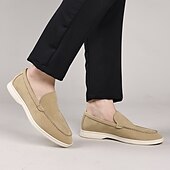voordelige Hereninstappers &amp; loafers-Lichtblauwe instappers voor heren – ademende platte schoenen van imitatiesuède met gedempte zool voor lente-outfits, dagelijkse woon-werkverkeer en ontspannen stadswandelingen