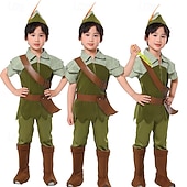 billiga Barnens kostymer-Alf halloween Kläder Kostym Sagotema Peter Pan &amp; Wendy Sagobokskaraktärer Barn Pojkar Halloween Karnival Världsbokdagen Prestanda Pedagogisk klädsel Klädsel för skolevenemang Enkla Halloween kostymer
