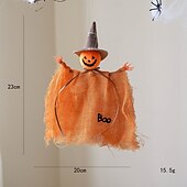 levne Halloweenové závěsné a stolní dekorace-1ks halloweenská čarodějnická ozdoba s dýní, duchem a síťovanou výzdobou - strašidelná závěsná dekorace na závěsný stůl ve stylu strašidelného domu pro domov, zahradu nebo kancelář