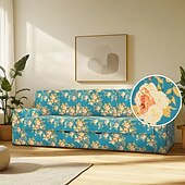 economico Copridivano-Copridivano in 100% cotone, adatto per divano Bårslöv, copridivano trapuntato con piante floreali