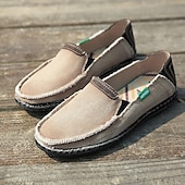 economico Slip-ons e mocassini da uomo-Mocassini da uomo in denim blu con bordo sfrangiato, scarpe casual leggere slip-on per le uscite del fine settimana, le passeggiate estive e il comfort quotidiano
