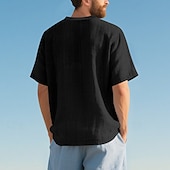 economico camicie casual da uomo-Per uomo Camicia Camicia Estiva Camicia casual Camicia da Spiaggia Camicia con Bottoni Nero Bianco Blu marino Kaki Grigio chiaro Manica Corta Semplice Scollo a V Vacanza Camicia hawaiana Abbigliamento