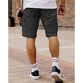 economico All&amp;#39;aperto-Per uomo Pantaloncini cargo Shorts Pantaloncini Estivi Coulisse Elastico in vita Multi-tasche Semplice Comodità Indossabile Lunghezza al ginocchio All&#039;aperto Sport Quotidiano Moda Casual Nero Cachi