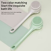 abordables Appareils électroménagers-Brosse de bain électrique rotative en silicone à long manche, brosse de nettoyage pour le corps avec 4 têtes de brosse