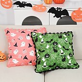 お買い得  装飾用クッションカバー-ハロウィン用枕カバー1枚、ゴースト幾何学模様、カジュアルスクエアジッパー、伝統的クラシック