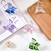 olcso Szoborok-kristályüveg pillangófigura átlátszó gömb alakú talppal, elegáns üveg állatszobor lakberendezéshez, átlátszó pillangó dísz polcra, asztalra vagy ajándéktárgynak