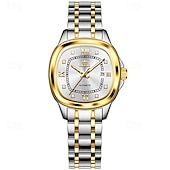 abordables Montres mécaniques-la nouvelle montre d&#039;affaires pour femme à cadran carré Olevs, étanche, affichage lumineux du jour du calendrier, montre mécanique entièrement automatique, montre-bracelet de sport pour femme à la